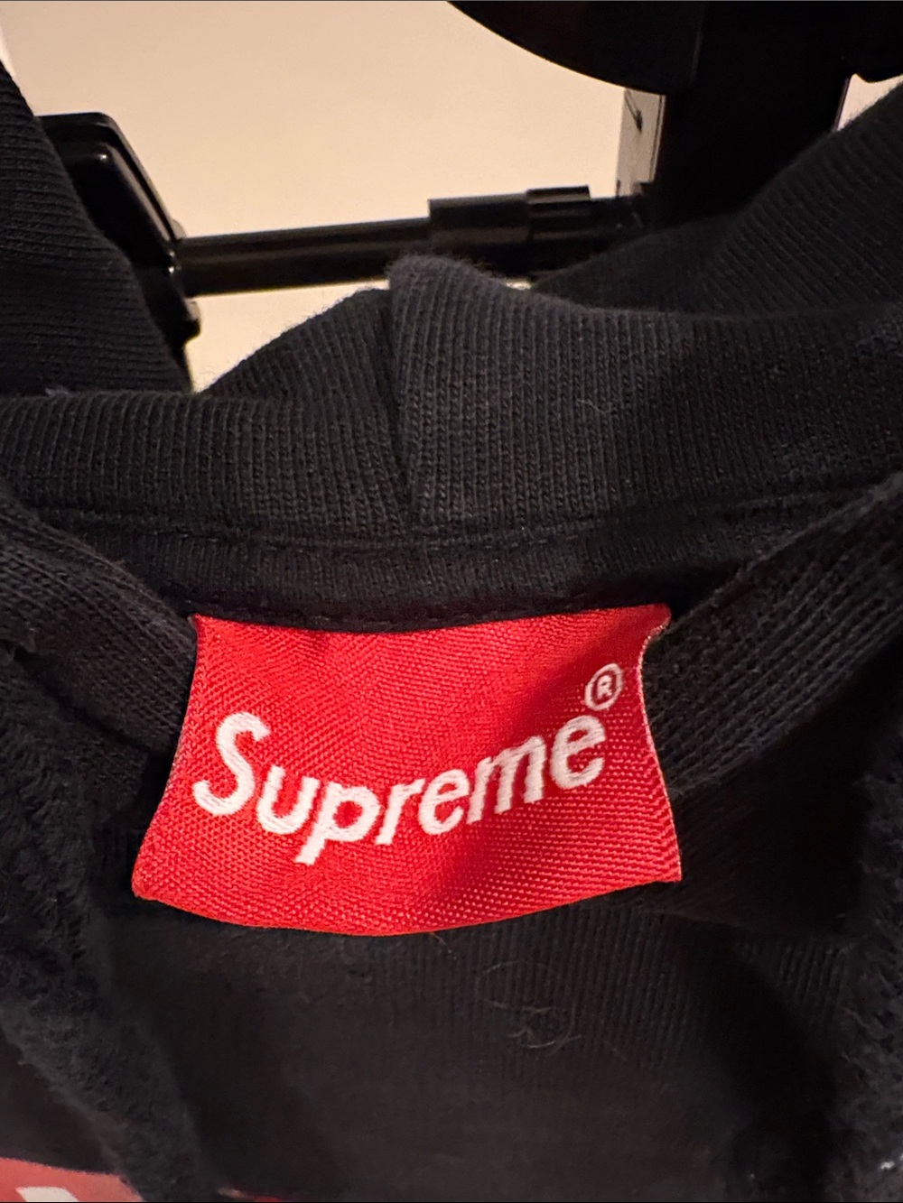 Supreme Black Hoodie with Red Box Logo - Picture 2 of 4